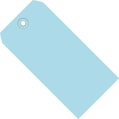 Made in USA - 5-1/4" High x 2-5/8" Long, Safety & Facility Blank Tag - Light Blue Cardstock - USA Tool & Supply