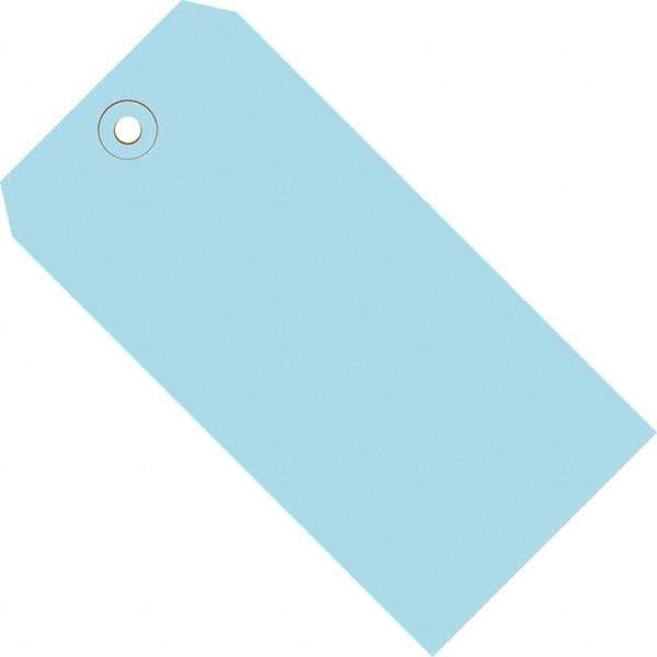 Made in USA - 6-1/4" High x 3-1/8" Long, Safety & Facility Blank Tag - Light Blue Cardstock - USA Tool & Supply