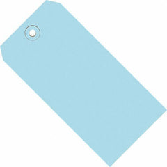 Made in USA - 3-3/4" High x 1-7/8" Long, Safety & Facility Blank Tag - Light Blue Cardstock - USA Tool & Supply