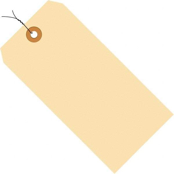 Made in USA - 3-3/4" High x 1-7/8" Long, Safety & Facility Blank Tag - Manila Cardstock - USA Tool & Supply