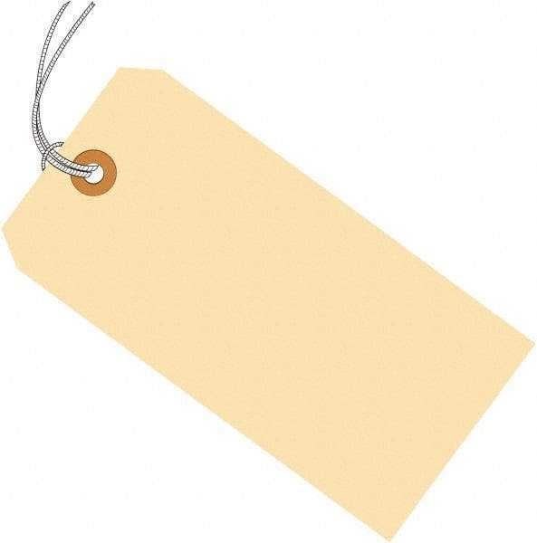 Made in USA - 7-1/2" High x 3-3/4" Long, Safety & Facility Blank Tag - Manila Cardstock - USA Tool & Supply
