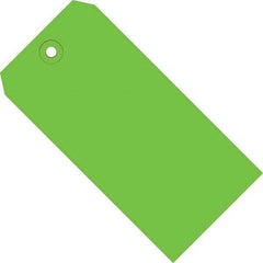 Made in USA - 5-3/4" High x 2-7/8" Long, Safety & Facility Blank Tag - Green Cardstock - USA Tool & Supply