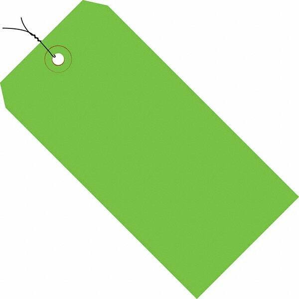 Made in USA - 3-3/4" High x 1-7/8" Long, Safety & Facility Blank Tag - Green Cardstock - USA Tool & Supply