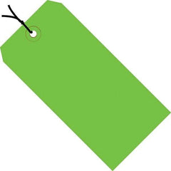 Made in USA - 5-1/4" High x 2-5/8" Long, Safety & Facility Blank Tag - Green Cardstock - USA Tool & Supply