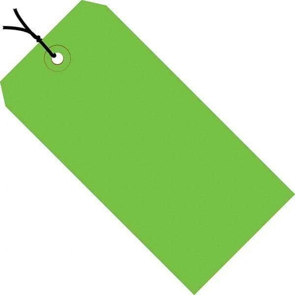 Made in USA - 4-3/4" High x 2-3/8" Long, Safety & Facility Blank Tag - Green Cardstock - USA Tool & Supply