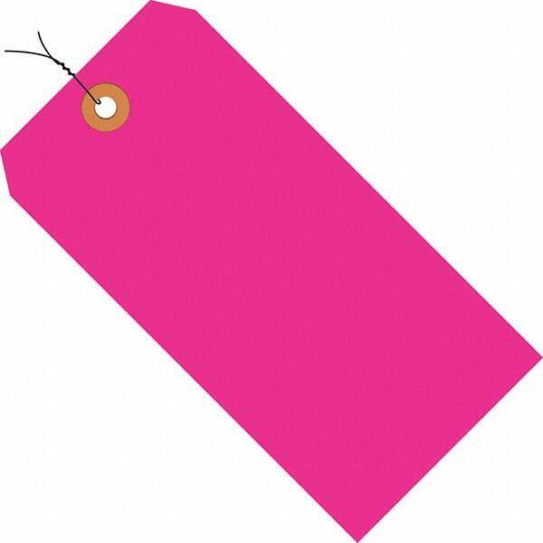 Made in USA - 5-3/4" High x 2-7/8" Long, Safety & Facility Blank Tag - Fluorescent Pink Cardstock - USA Tool & Supply
