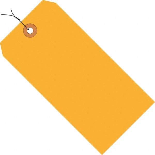 Made in USA - 3-3/4" High x 1-7/8" Long, Safety & Facility Blank Tag - Fluorescent Orange Cardstock - USA Tool & Supply