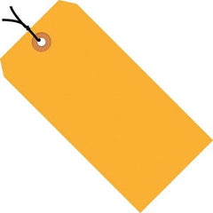 Made in USA - 5-1/4" High x 2-5/8" Long, Safety & Facility Blank Tag - Fluorescent Orange Cardstock - USA Tool & Supply