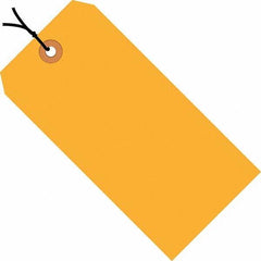 Made in USA - 4-3/4" High x 2-3/8" Long, Safety & Facility Blank Tag - Fluorescent Orange Cardstock - USA Tool & Supply