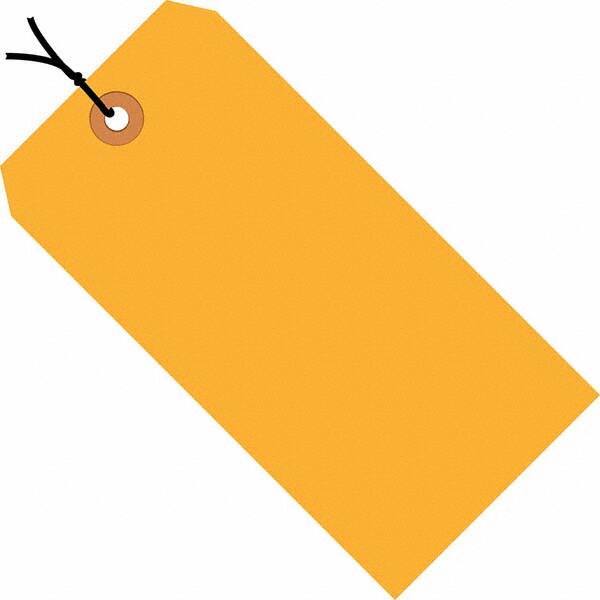 Made in USA - 3-3/4" High x 1-7/8" Long, Safety & Facility Blank Tag - Fluorescent Orange Cardstock - USA Tool & Supply