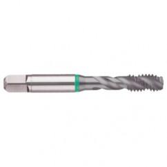 5-40 2B 3-Flute Cobalt Green Ring Semi-Bottoming 40 degree Spiral Flute Tap-TiCN - USA Tool & Supply