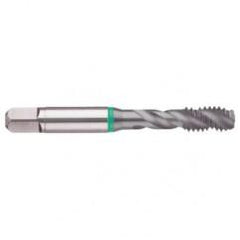 6-32 2B 3-Flute Cobalt Green Ring Semi-Bottoming 40 degree Spiral Flute Tap-TiCN - USA Tool & Supply