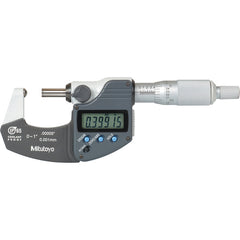 0-1″ / 0-25.4 mm Measuring Range-0.00005″ / 0.001 mm Resolution - Ratchet Thimble - Carbide Face - Ball Anvil Tube Micrometer - USA Tool & Supply