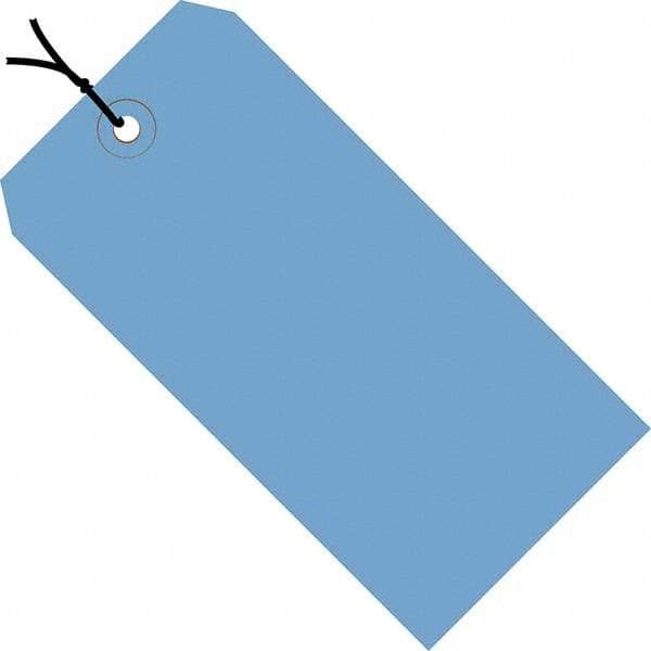 Made in USA - 6-1/4" High x 3-1/8" Long, Safety & Facility Blank Tag - Dark Blue Cardstock - USA Tool & Supply