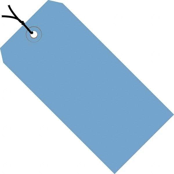 Made in USA - 5-3/4" High x 2-7/8" Long, Safety & Facility Blank Tag - Dark Blue Cardstock - USA Tool & Supply
