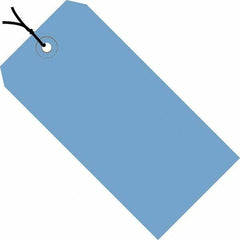 Made in USA - 5-1/4" High x 2-5/8" Long, Safety & Facility Blank Tag - Dark Blue Cardstock - USA Tool & Supply