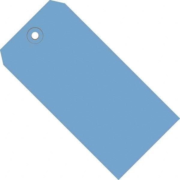 Made in USA - 6-1/4" High x 3-1/8" Long, Safety & Facility Blank Tag - Dark Blue Cardstock - USA Tool & Supply