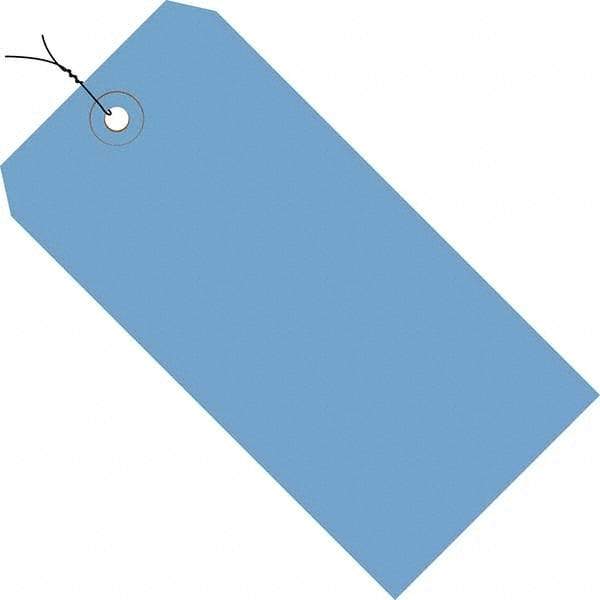 Made in USA - 4-3/4" High x 2-3/8" Long, Safety & Facility Blank Tag - Dark Blue Cardstock - USA Tool & Supply
