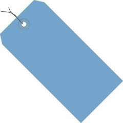 Made in USA - 4-3/4" High x 2-3/8" Long, Safety & Facility Blank Tag - Dark Blue Cardstock - USA Tool & Supply
