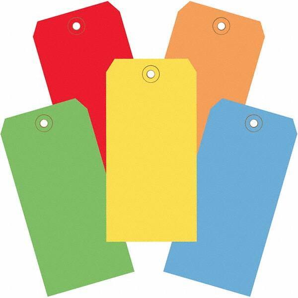 Made in USA - 6-1/4" High x 3-1/8" Long, Safety & Facility Blank Tag - Assorted Color Cardstock - USA Tool & Supply