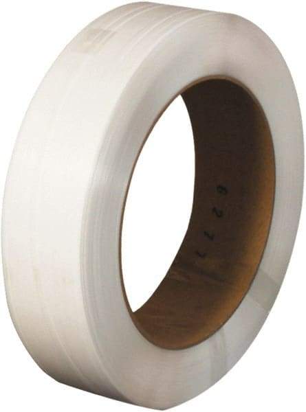 Made in USA - 9,000' Long x 1/2" Wide, Coil Case Polypropylene Strapping - 300 Lb Capacity, 0.017" Thick - USA Tool & Supply