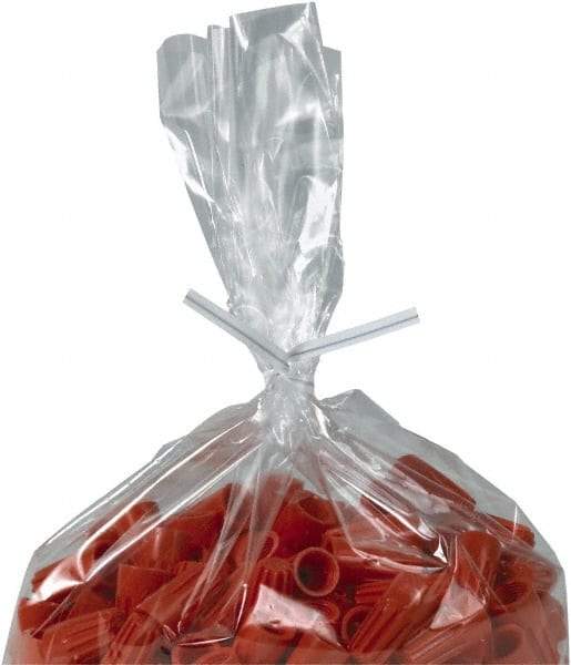 Made in USA - 7" Long, Bag Tie - White - USA Tool & Supply