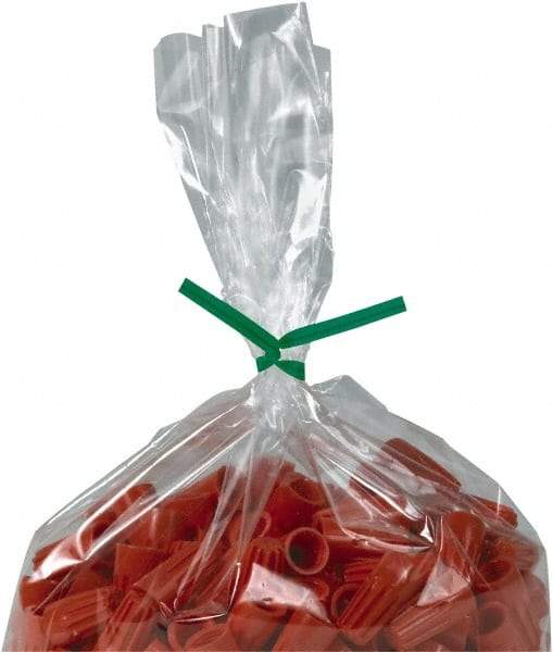 Made in USA - 9" Long, Bag Tie - Green - USA Tool & Supply