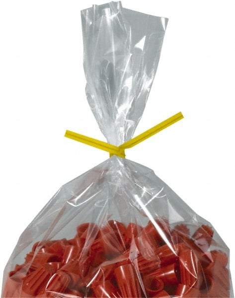 Made in USA - 7" Long, Bag Tie - Yellow - USA Tool & Supply