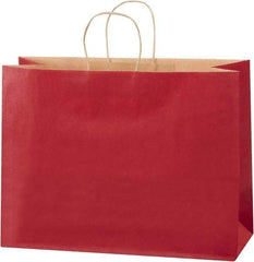 Made in USA - Kraft Grocery Bag - 16 x 6 x 12, Scarlet - USA Tool & Supply