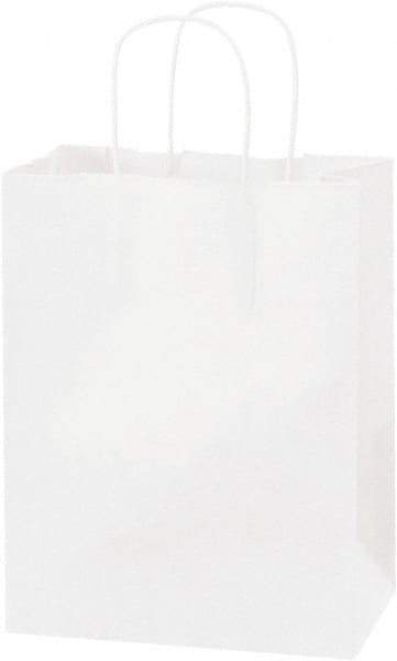 Made in USA - Kraft Grocery Bag - 8 x 4-1/2 x 10-1/4, White - USA Tool & Supply