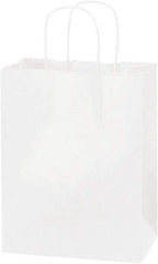 Made in USA - Kraft Grocery Bag - 8 x 4-1/2 x 10-1/4, White - USA Tool & Supply