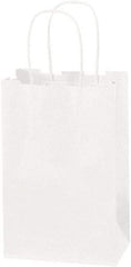 Made in USA - Kraft Grocery Bag - 5-1/4 x 3-1/4 x 8-3/8, White - USA Tool & Supply