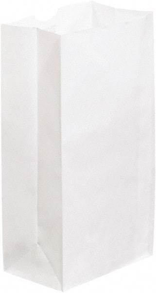 Made in USA - Kraft Grocery Bag - 6-1/8 x 4 x 12-3/8, White - USA Tool & Supply