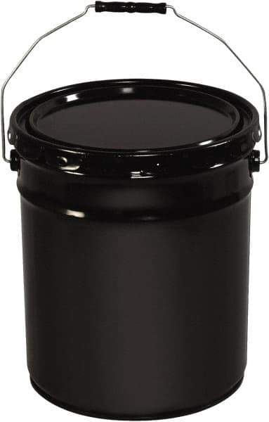 Made in USA - 5 Gal Gray Cylinder Metal Pail - 13-3/8" High - USA Tool & Supply