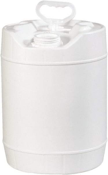 Made in USA - 5 Gal White Cylinder Metal Pail - 13-3/8" High - USA Tool & Supply