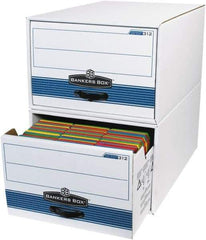 Made in USA - 1 Compartment, 15" Wide x 24" Deep, File Storage Boxes - Corrugated Cardboard, White - USA Tool & Supply