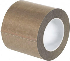 Made in USA - 18 Yd Long x 4" Wide, Brown Silicone PTFE Tape - 3 mil Thick - USA Tool & Supply