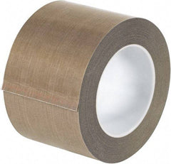 Made in USA - 18 Yd Long x 3" Wide, Brown Silicone PTFE Tape - 3 mil Thick - USA Tool & Supply