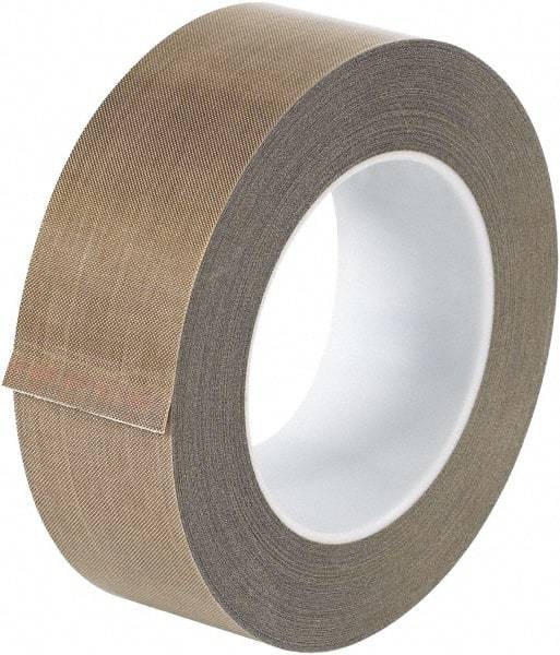 Made in USA - 18 Yd Long x 1-1/2" Wide, Brown Silicone PTFE Tape - 3 mil Thick - USA Tool & Supply