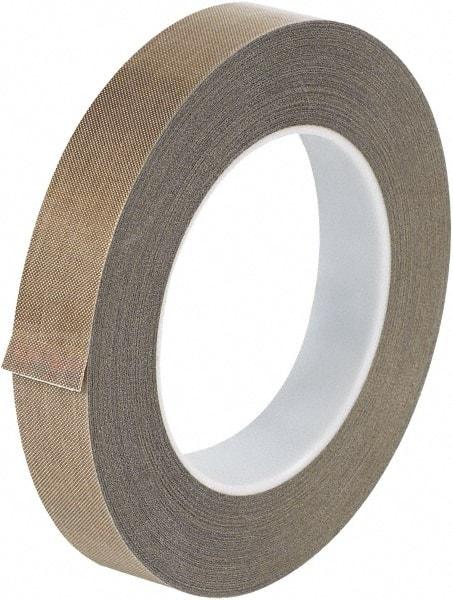 Made in USA - 36 Yd Long x 3/4" Wide, Brown Silicone PTFE Tape - 10 mil Thick - USA Tool & Supply