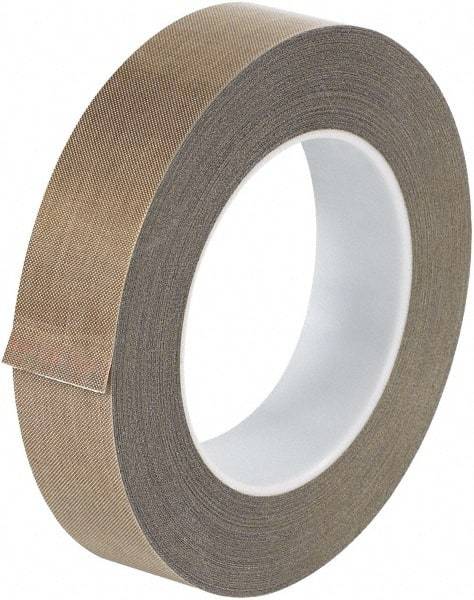 Made in USA - 18 Yd Long x 1" Wide, Brown Silicone PTFE Tape - 10 mil Thick - USA Tool & Supply