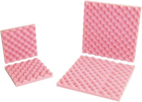 Made in USA - 24" Long x 24" Wide, Antistatic Convoluted Foam Set - Pink, Standard Grade - USA Tool & Supply