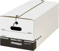 Made in USA - 1 Compartment, 12" Wide x 24" Deep, File Storage Boxes - Corrugated Cardboard, White - USA Tool & Supply