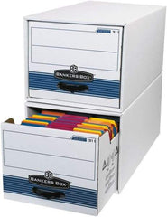 Made in USA - 1 Compartment, 12" Wide x 24" Deep, File Storage Boxes - Corrugated Cardboard, White - USA Tool & Supply