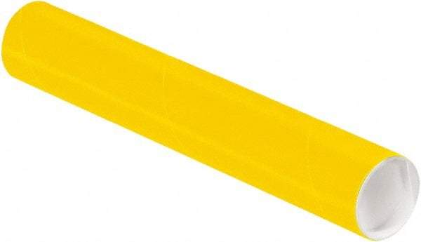 Made in USA - 2" Diam x 12" Long Round Colored Mailing Tubes - 1 Wall, Yellow - USA Tool & Supply