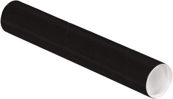 Made in USA - 2" Diam x 12" Long Round Colored Mailing Tubes - 1 Wall, Black - USA Tool & Supply