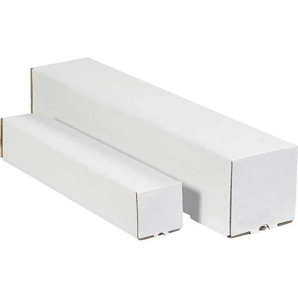 Made in USA - 3" Diam x 37" Long Square Square Mailing Tubes - 1 Wall, White - USA Tool & Supply