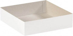 Made in USA - 12" Wide x 19" Long x 3" High Rectangle Chipboard Box - 1 Wall, White - USA Tool & Supply