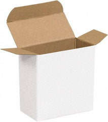 Made in USA - 1" Wide x 2-5/8" Long x 2-5/8" High Rectangle Chipboard Box - 1 Wall, White - USA Tool & Supply