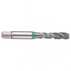 5/8-18 2B 3-Flute Cobalt Green Ring Semi-Bottoming 40 degree Spiral Flute Tap-TiCN - USA Tool & Supply